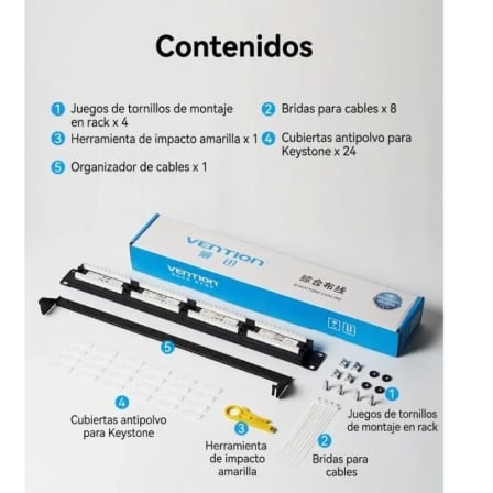 Patch Panel Vention 24 Portas Cat.6 RJ45 40Gbps 2000MHz Preto - Imagem 3
