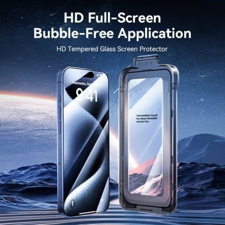 Protetor de Ecrã de Vidro Temperado Vention KUITCA-10 para iPhone 13 + Ferramenta de Instalação Anti-Pó - Imagem 2
