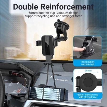 Suporte para Smartphone para Carro Vention KCOB0/ Preto - Imagem 5