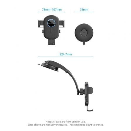 Suporte de Smartphone para Carro Vention KSCB0/ Preto - Imagem 2