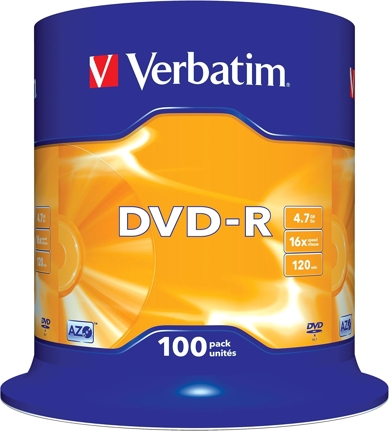 DVD-R Verbatim Advanced AZO 16X/ Caixa de 100 unidades - Imagem 1