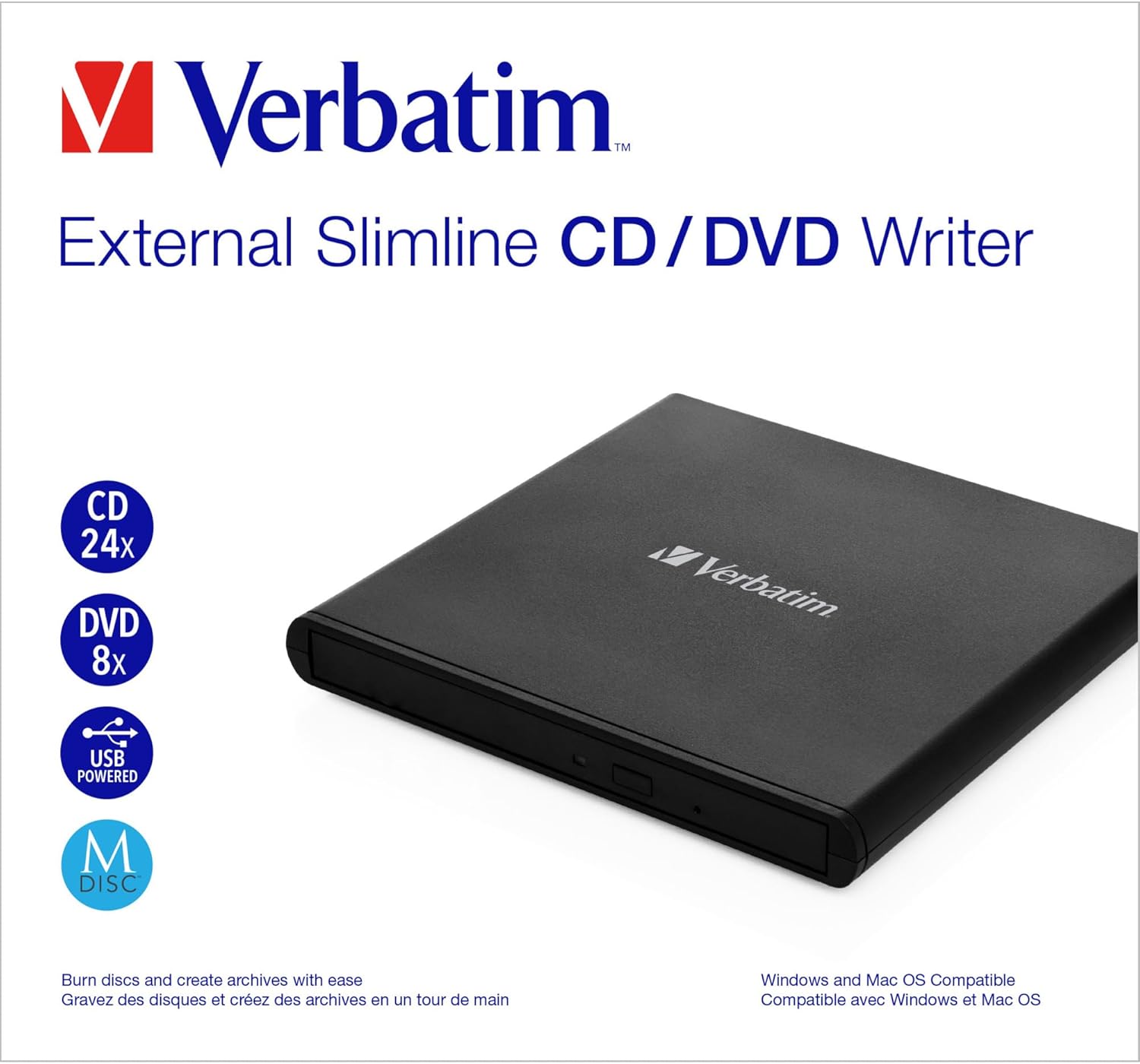 Gravador Externo CD/DVD Verbatim 53504 - Imagem 4