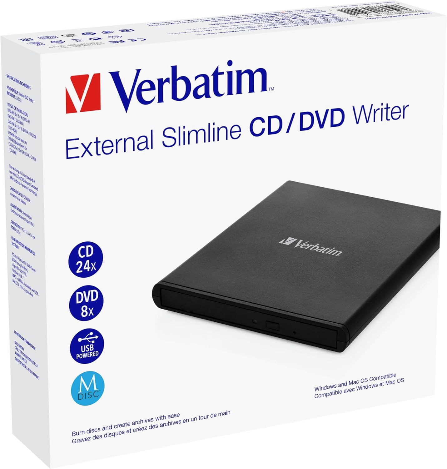 Gravador Externo CD/DVD Verbatim 53504 - Imagem 3