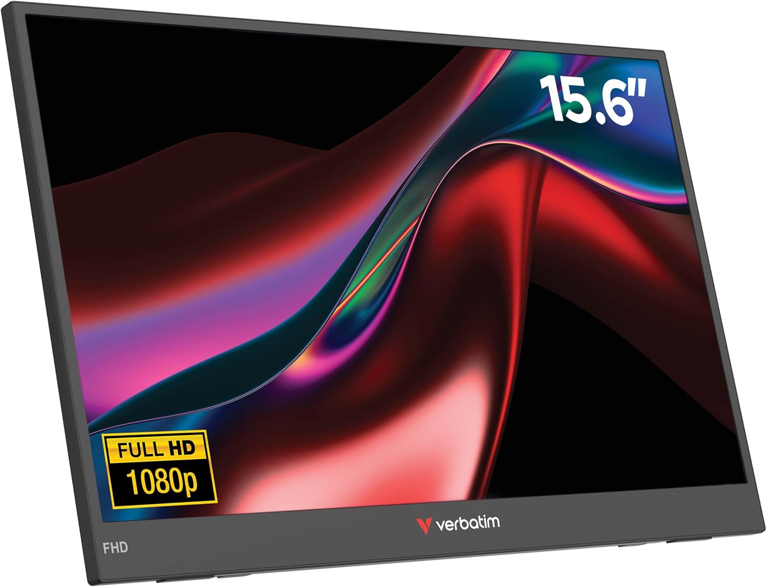 Monitor Portátil Verbatim Non-Touch Light 15.6"/ Full HD/ Multimédia/ Preto