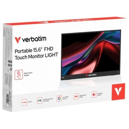 Monitor Portátil Tátil Verbatim Touch Light 15.6"/ Full HD/ Multimédia/ Preto - Imagem 5