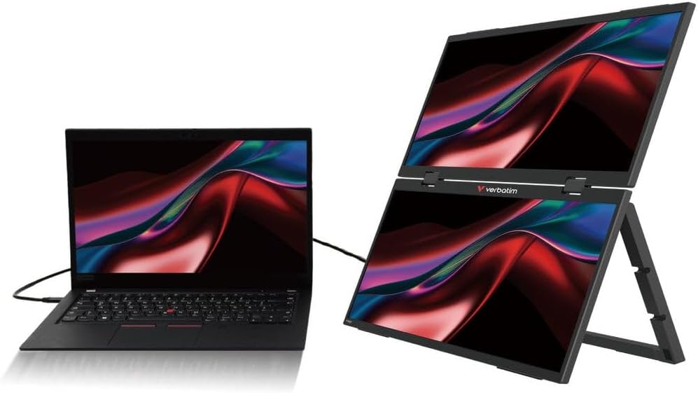 Monitor Portátil Tátil Verbatim Duo Essentials 15.6" + 15.6"/ Full HD/ Multimédia/ Preto - Imagem 7