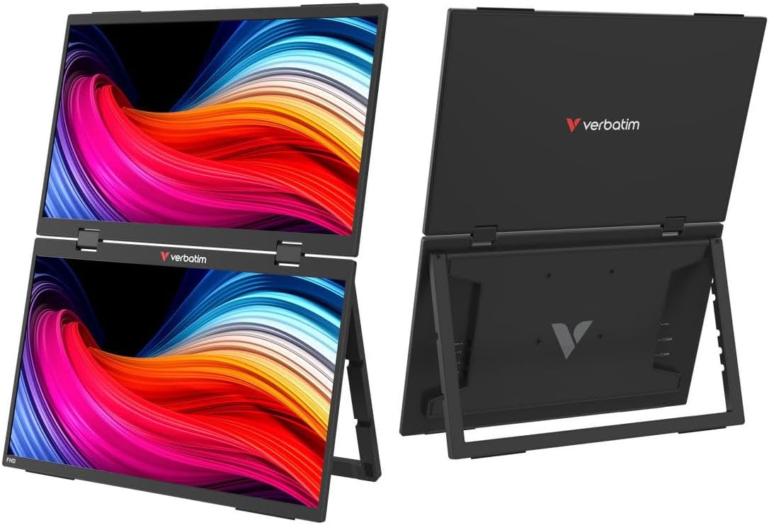 Monitor Portátil Tátil Verbatim Duo Essentials 15.6" + 15.6"/ Full HD/ Multimédia/ Preto - Imagem 5