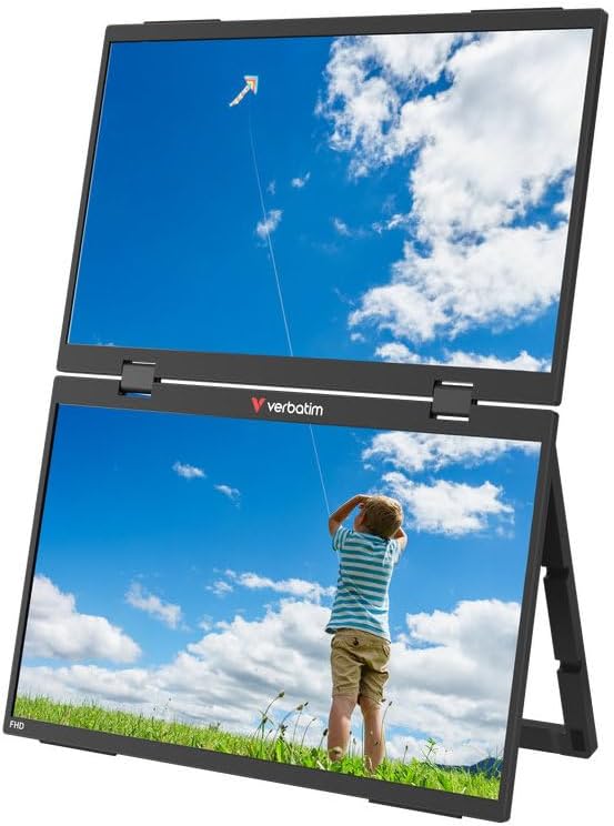 Monitor Portátil Tátil Verbatim Duo Essentials 15.6" + 15.6"/ Full HD/ Multimédia/ Preto - Imagem 4