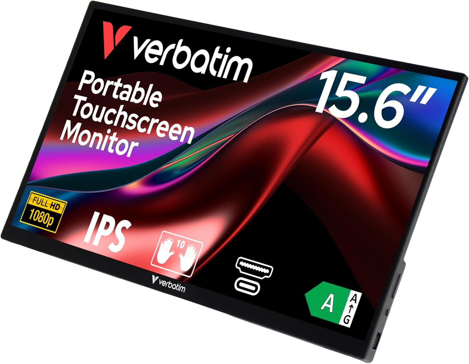 Monitor Portátil Tátil Verbatim PMT-15 15.6"/ Full HD/ Multimédia/ Preto