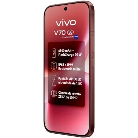 Smartphone Vivo V70 6.59" 5G 8GB 256GB Câmara ZEISS 50MP Castanho - Imagem 4