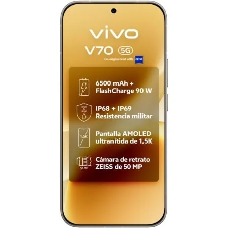 Smartphone Vivo V70 6.59" 8GB 256GB 5G Cinzento - Imagem 2