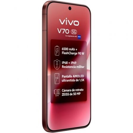Smartphone Vivo V70 6.59" Qualcomm Snapdragon 7 Gen 4 8GB 512GB 5G Castanho - Imagem 3