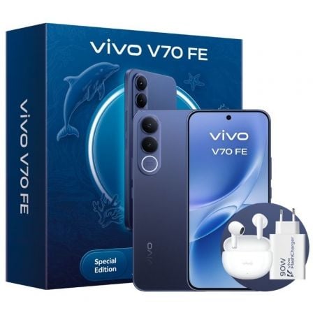 Smartphone VIVO V70 FE 6.83" 5G 8GB 512GB Azul Inclui Carregador e Auriculares