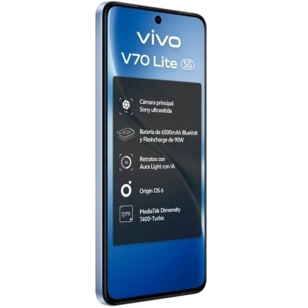 Smartphone VIVO V70 Lite 6.77" 5G MediaTek Dimensity 7400-Turbo 6GB 256GB Azul - Imagem 3