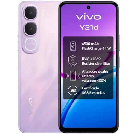 Smartphone Vivo Y21d 6.68" 4GB RAM 128GB Bateria 6500mAh Púrpura