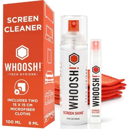 Kit de Limpeza de Ecrãs Whoosh Kit Duo Screen Shine 100ml + 8ml + 2 Panos Microfibra - Imagem 2