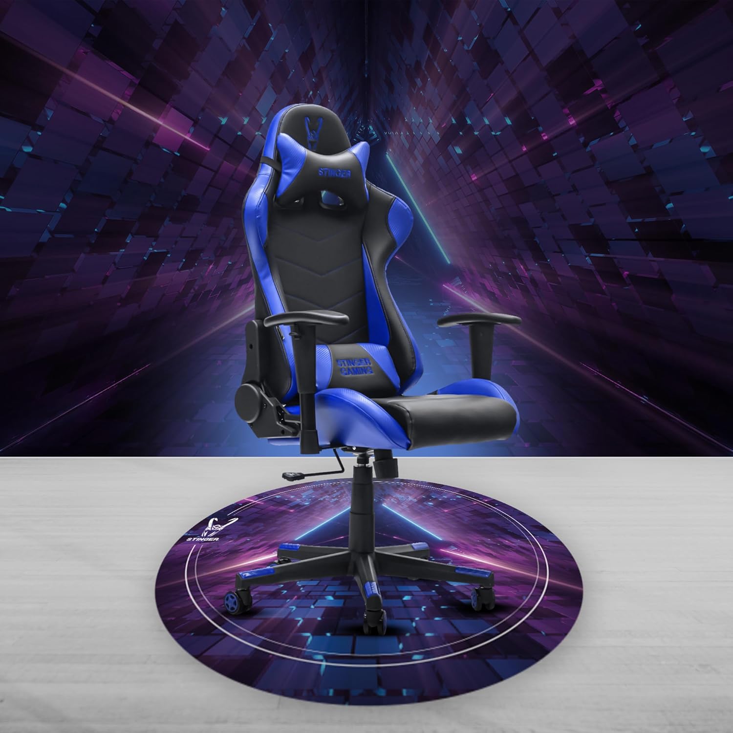 Tapete Gaming Woxter Stinger Floorpad FUTURE/ Púrpura - Imagem 2