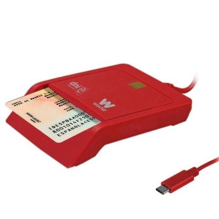 Leitor de CC e Cartões Woxter PE26-199/ USB Tipo-C/ Vermelho