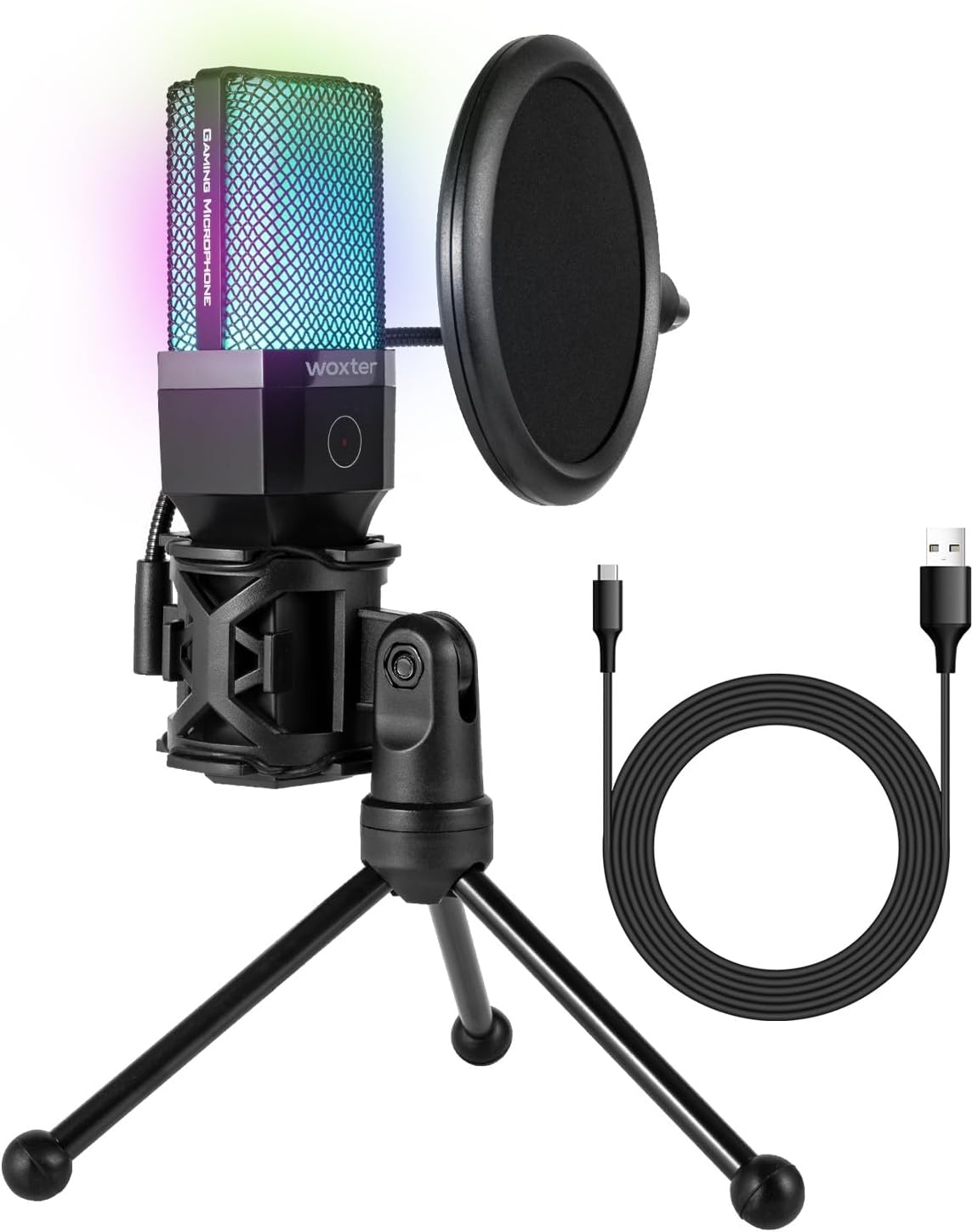 Microfone Woxter Mic Studio 65 RGB/ USB 2.0