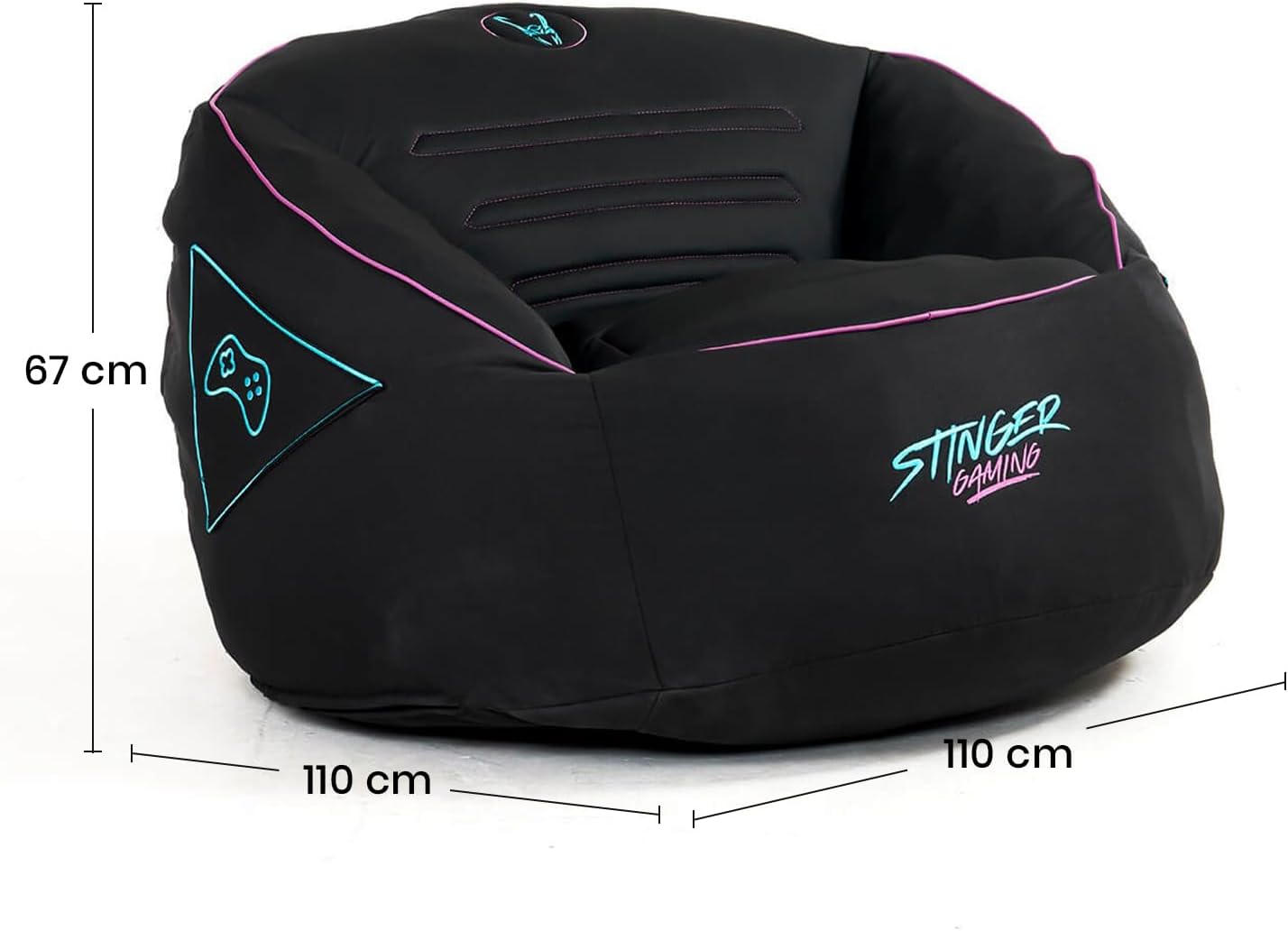 Puff Woxter Stinger Gaming/ com enchimento/ Azul e Preto - Imagem 3