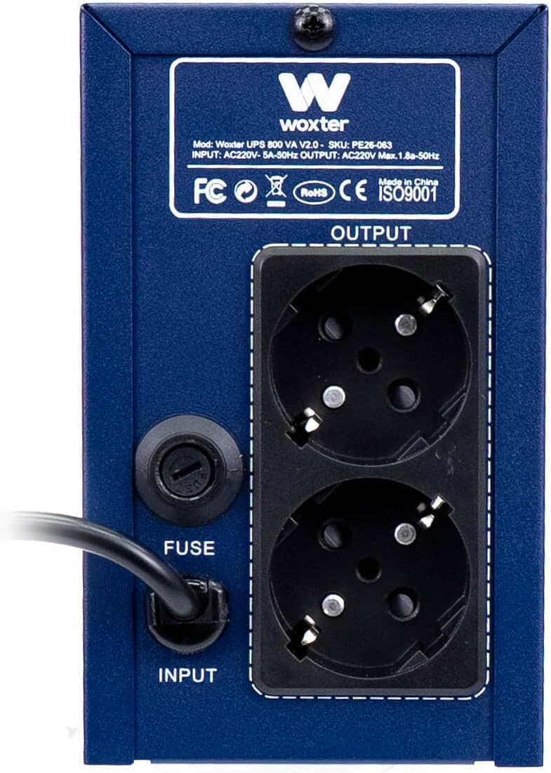 UPS Linha Interativa Woxter UPS 800 VA/ 800VA-480W/ 2 Saídas/ Formato Torre - Imagem 4