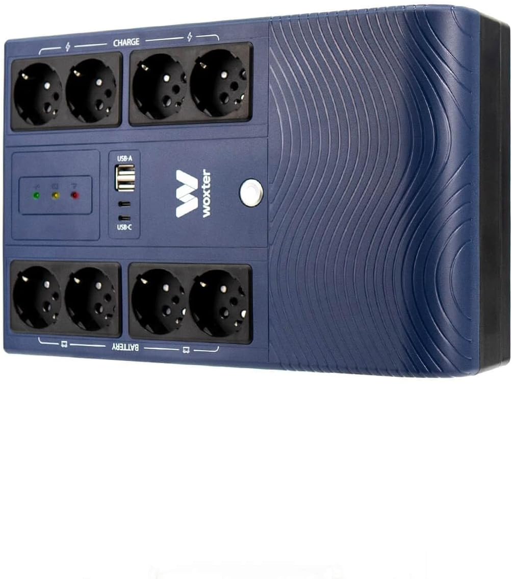 UPS Linha Interativa Woxter Multibase UPS 1200 VA/ 1200VA-720W/ 8 Saídas/ Formato Torre - Imagem 3