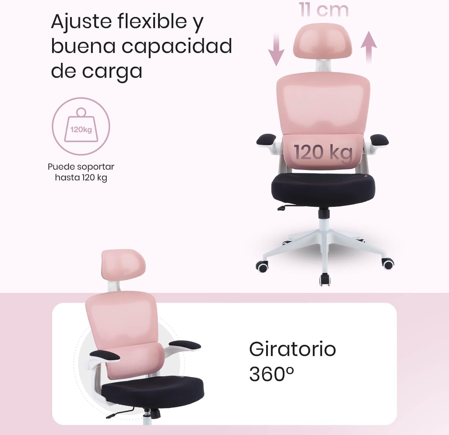 Cadeira Gaming Woxter Ergo/ Rosa - Imagem 11