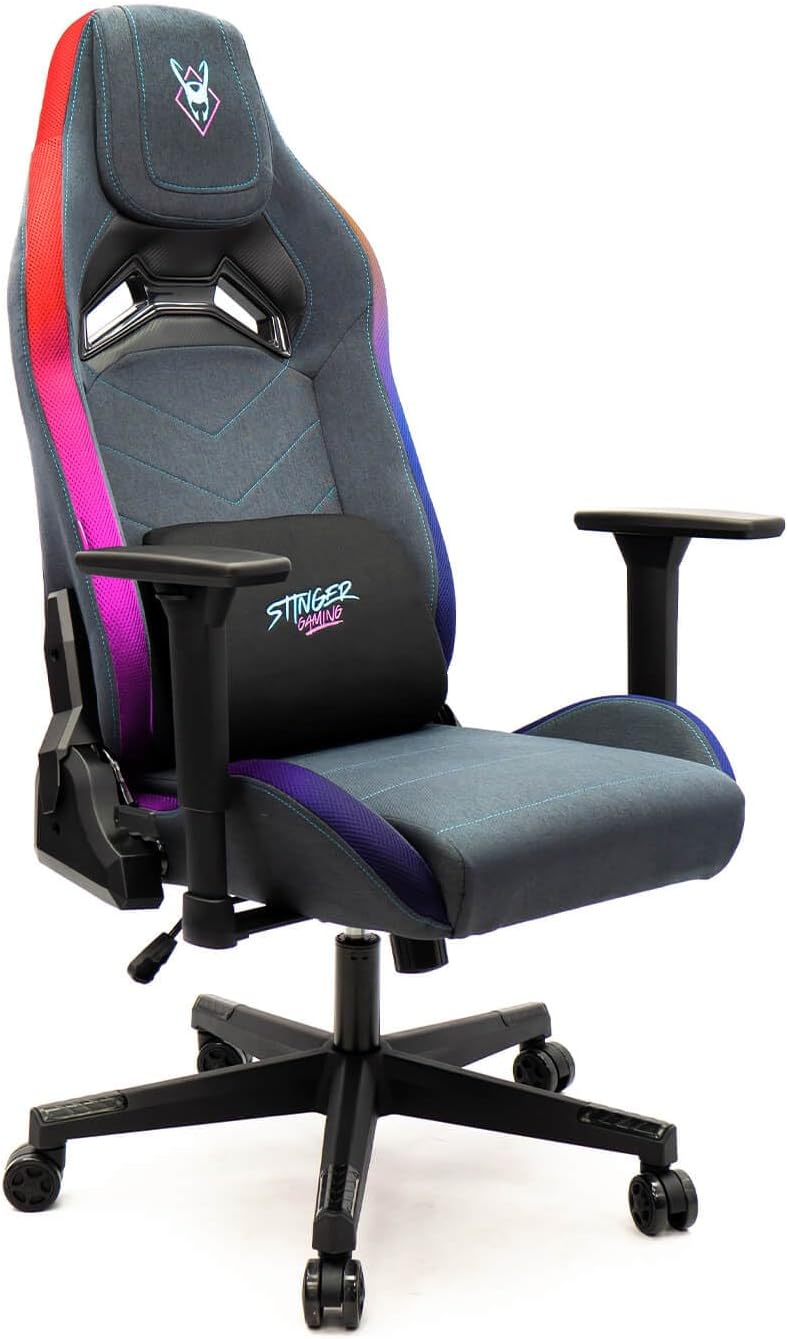 Cadeira Gaming Woxter Stinger Station Elite/ Luzes LED/ Azul e Rosa - Imagem 3