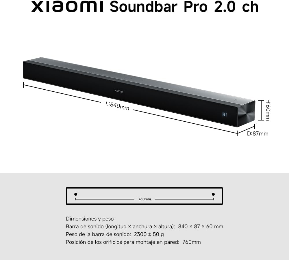 Barra de Som com Bluetooth Xiaomi Soundbar Pro 2.0ch/ 84W/ 2.0/ Preta - Imagem 10