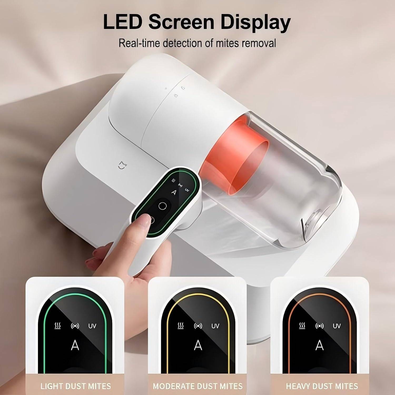 Aspirador de Ácaros Xiaomi Dust Mite Vacuum Cleaner Pro 400W com Luz UV e Escova Elétrica Branco - Imagem 6