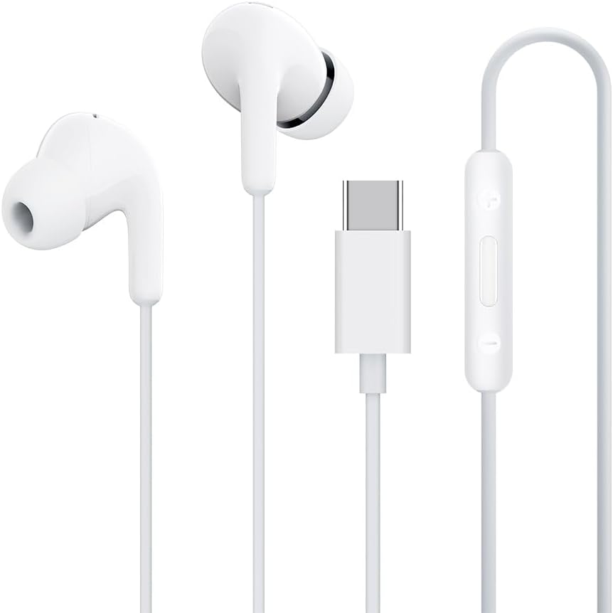 Auriculares In-Ear Xiaomi Earphones Tipo C / com Microfone / USB Tipo C / Brancos