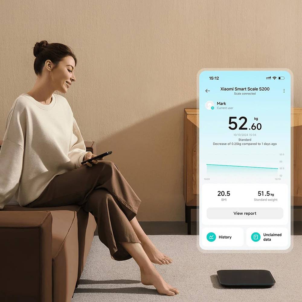 Balança de Casa de Banho Xiaomi Smart Scale S200/ Até 150kg/ Cinzento - Imagem 3