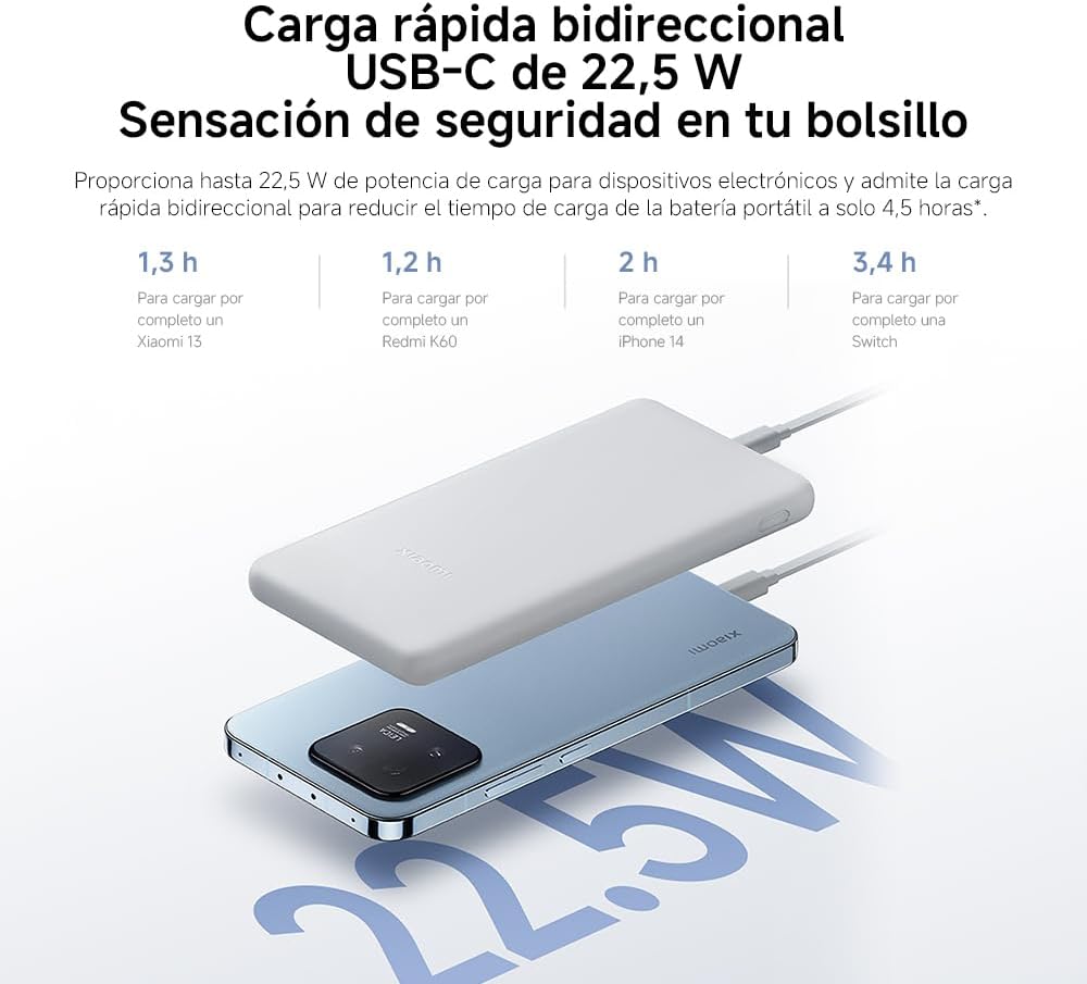 Powerbank 10000mAh Xiaomi Power Bank 22.5 Lite/ 22.5W/ Branco - Imagem 4