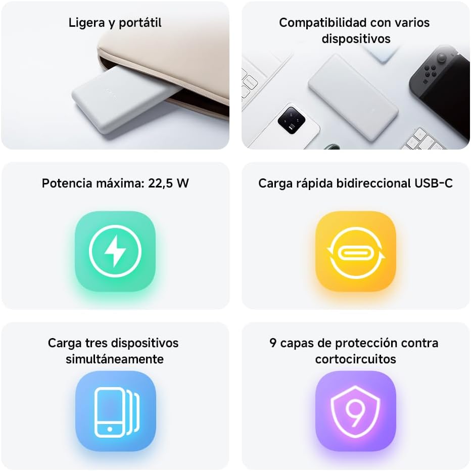 Powerbank 10000mAh Xiaomi Power Bank 22.5 Lite/ 22.5W/ Branco - Imagem 2