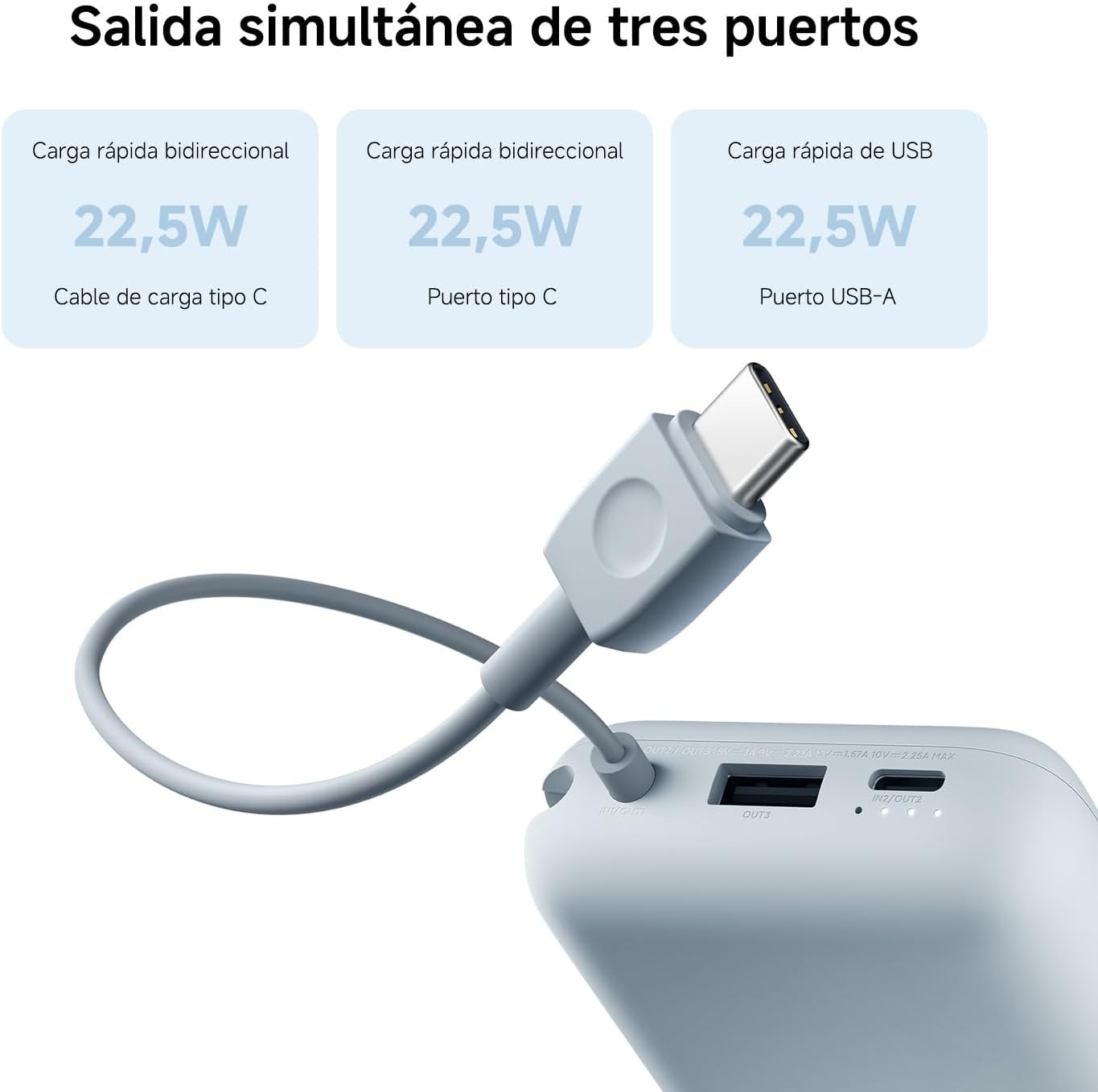 Powerbank 10000mAh Xiaomi Power Bank Cabo Integrado/ 22.5W/ Azul - Imagem 6
