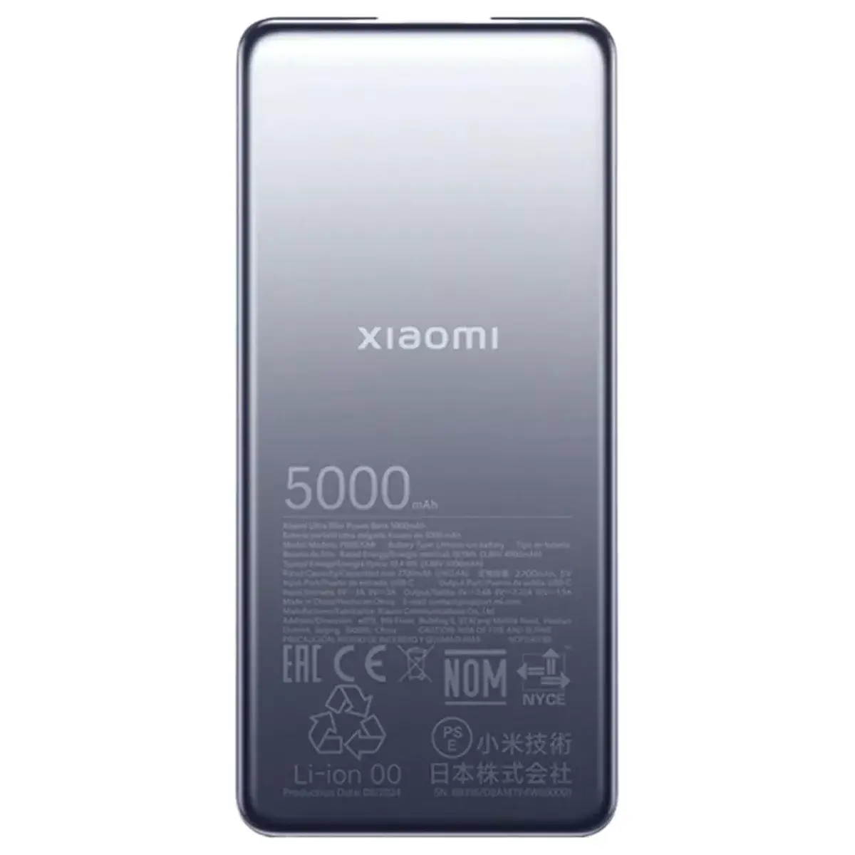 Powerbank Xiaomi Ultra Slim 5000mAh 20W USB-C Prateado - Imagem 6