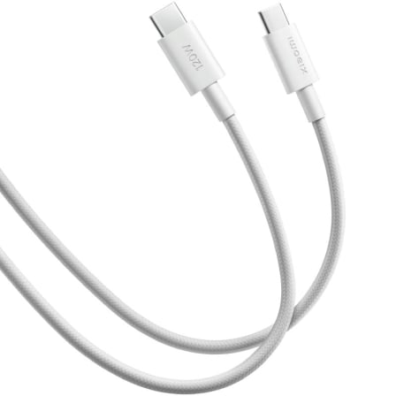 Cabo USB-C Xiaomi Braided USB-C para USB-C 120W 6A 480Mbps 2m Branco - Imagem 2