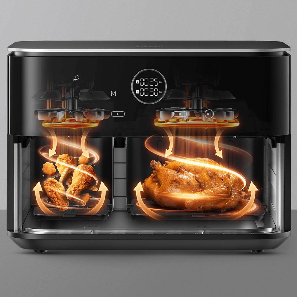 Fritadeira Inteligente por Ar Airfryer / Sem Óleo Xiaomi Dual Zone Air Fryer 10L/ 2700W/ Capacidade 10L (6.5L + 3.5L) - Imagem 6