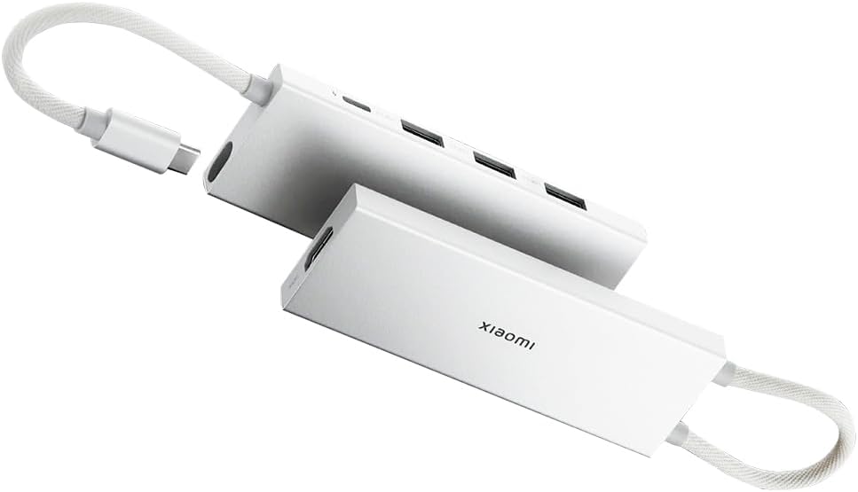 Docking USB 3.0 Tipo-C Xiaomi 5 em 1/ 3xUSB/ 1xUSB Tipo-C PD/ 1xHDMI/ Branco