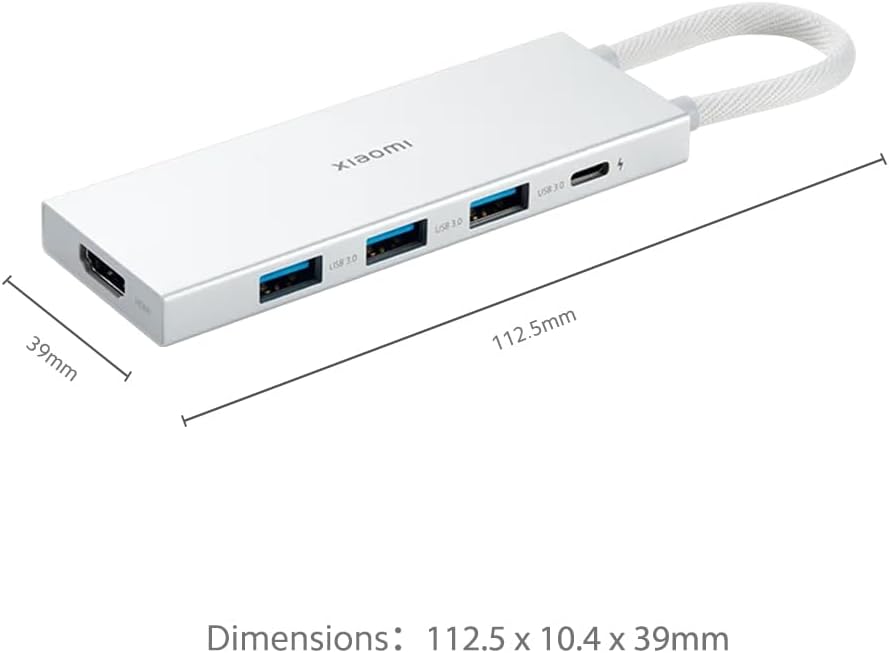 Docking USB 3.0 Tipo-C Xiaomi 5 em 1/ 3xUSB/ 1xUSB Tipo-C PD/ 1xHDMI/ Branco - Imagem 2