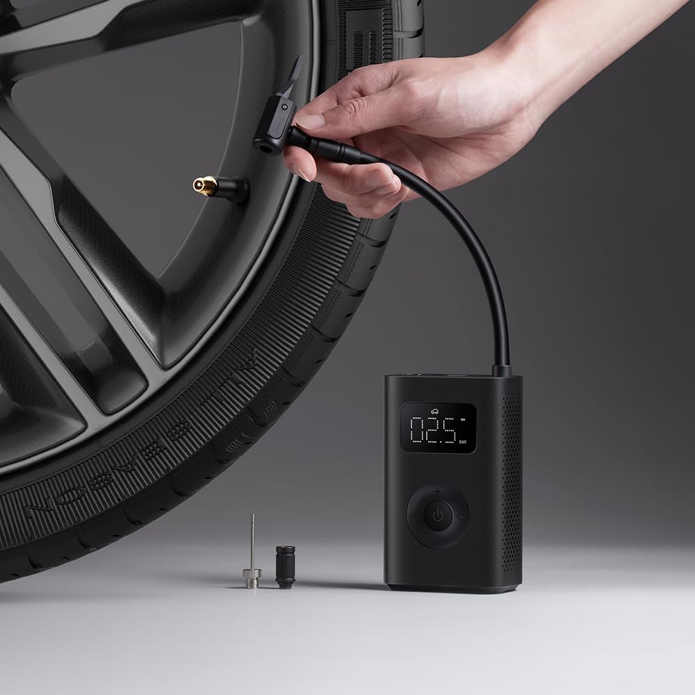Mini Compressor de Ar Portátil Xiaomi Portable Electric Air Compressor 2 2000mAh 150 psi 10.3 bar Preto - Imagem 9