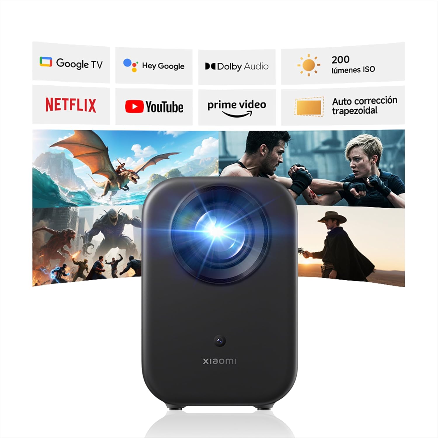 Projetor Xiaomi Smart Projector L1 200 Lúmenes Full HD WiFi Preto - Imagem 2