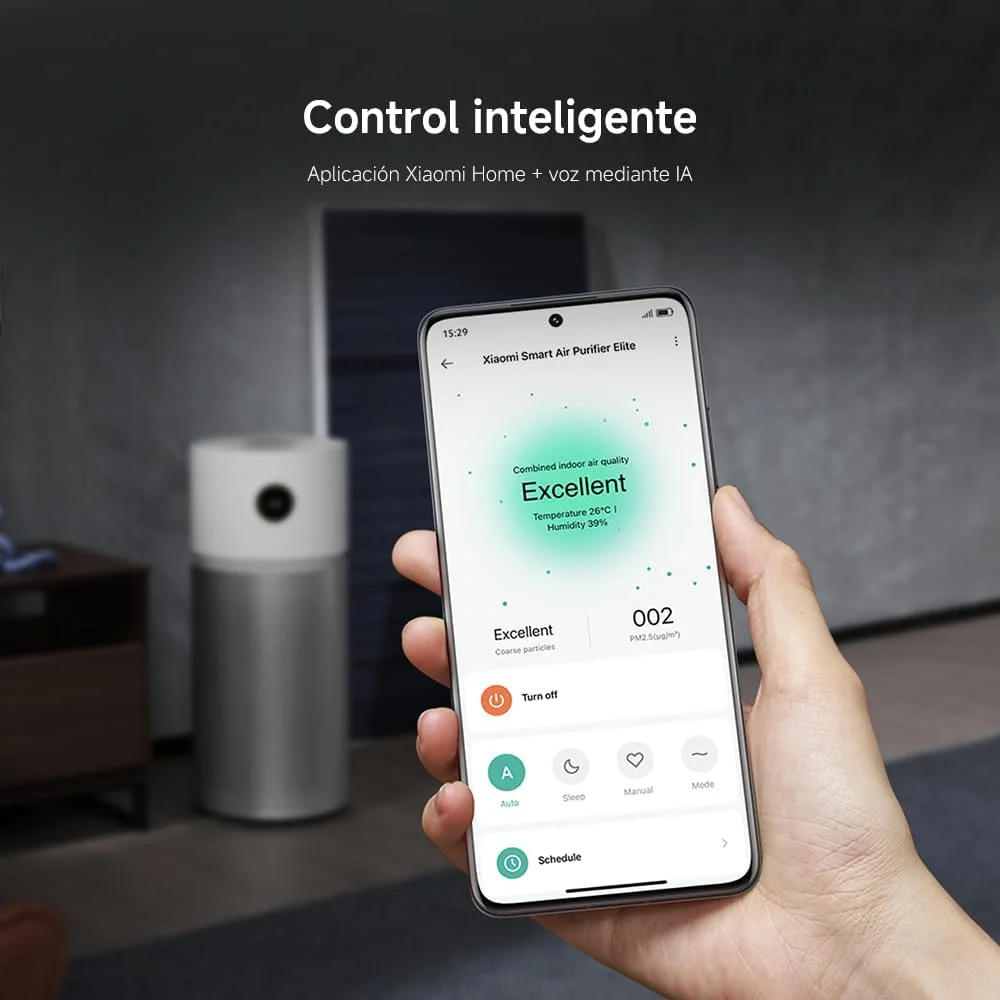 Purificador de Ar Xiaomi Smart Air Purifier Elite WiFi Cobertura 125m2 Filtro Alta Eficiência UV-C e Plasma Branco - Imagem 11