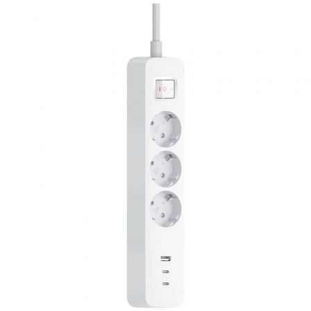 Ficha Tripla com Interruptor Xiaomi 20W Power Strip/ 3 Tomadas de Corrente/ 1 USB/ 2 USB Tipo-C/ Cabo 1.4m/ Branca - Imagem 3