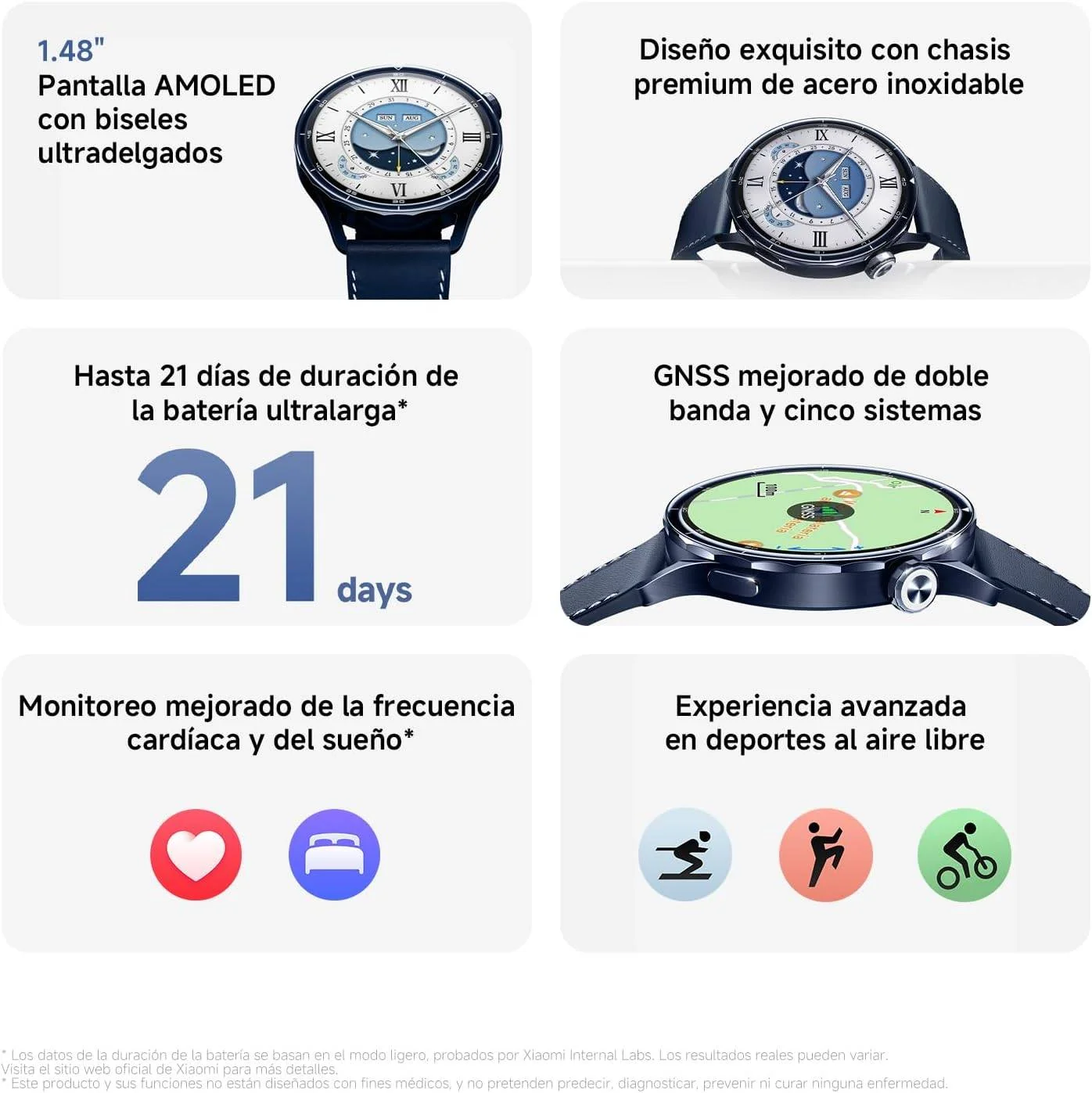Smartwatch Xiaomi Watch S5 46mm Aço Inoxidável Ecrã AMOLED 1.48" Frequência Cardíaca GPS Preto - Imagem 2