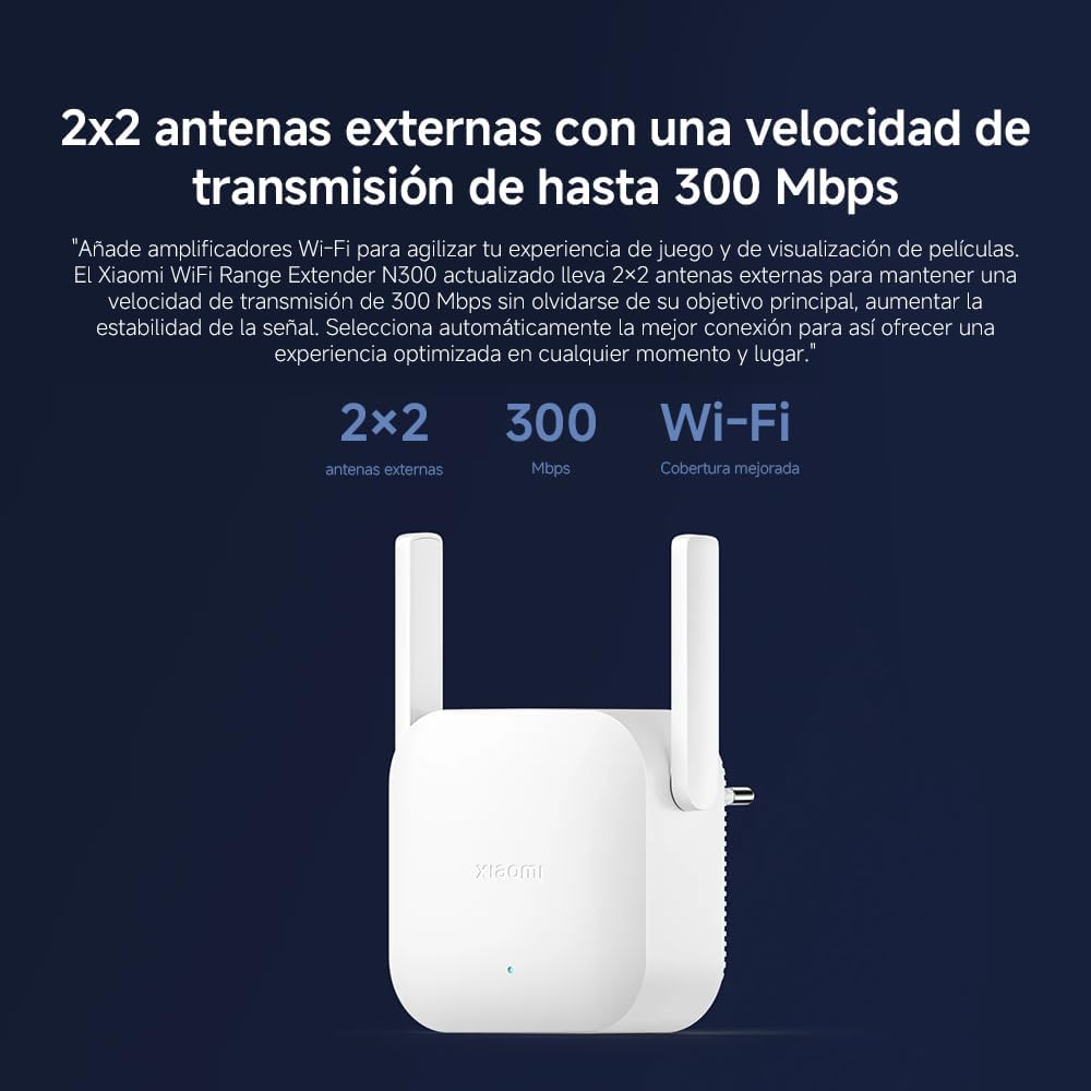 Repetidor Sem Fios Xiaomi WiFi Range Extender N300 300Mbps/ 2 Antenas - Imagem 3
