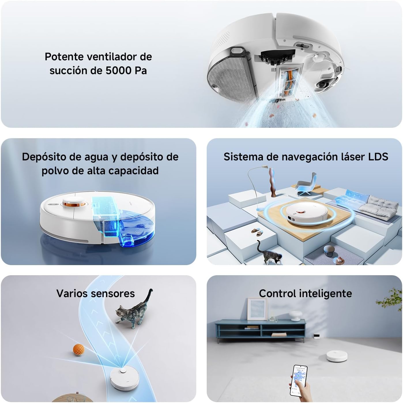 Robot Aspirador Xiaomi Robot Vacuum S40C/ Função de Esfregona/ Controlo por WiFi/ Branco - Imagem 2