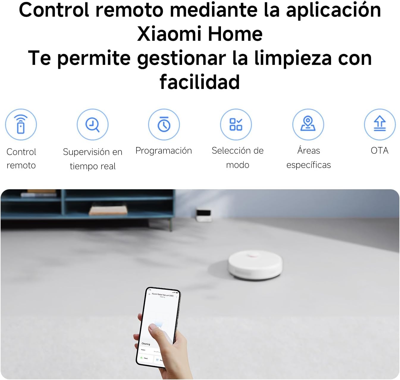 Robot Aspirador Xiaomi Robot Vacuum S40C/ Função de Esfregona/ Controlo por WiFi/ Branco - Imagem 10