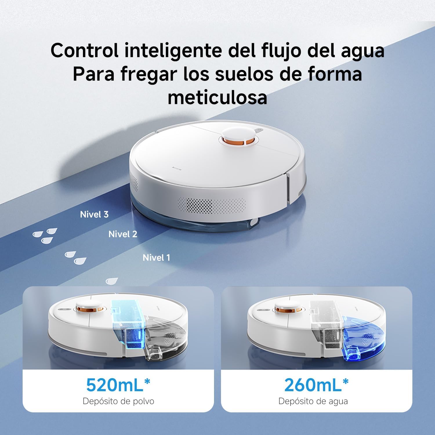 Robot Aspirador Xiaomi Robot Vacuum S40C/ Função de Esfregona/ Controlo por WiFi/ Branco - Imagem 4