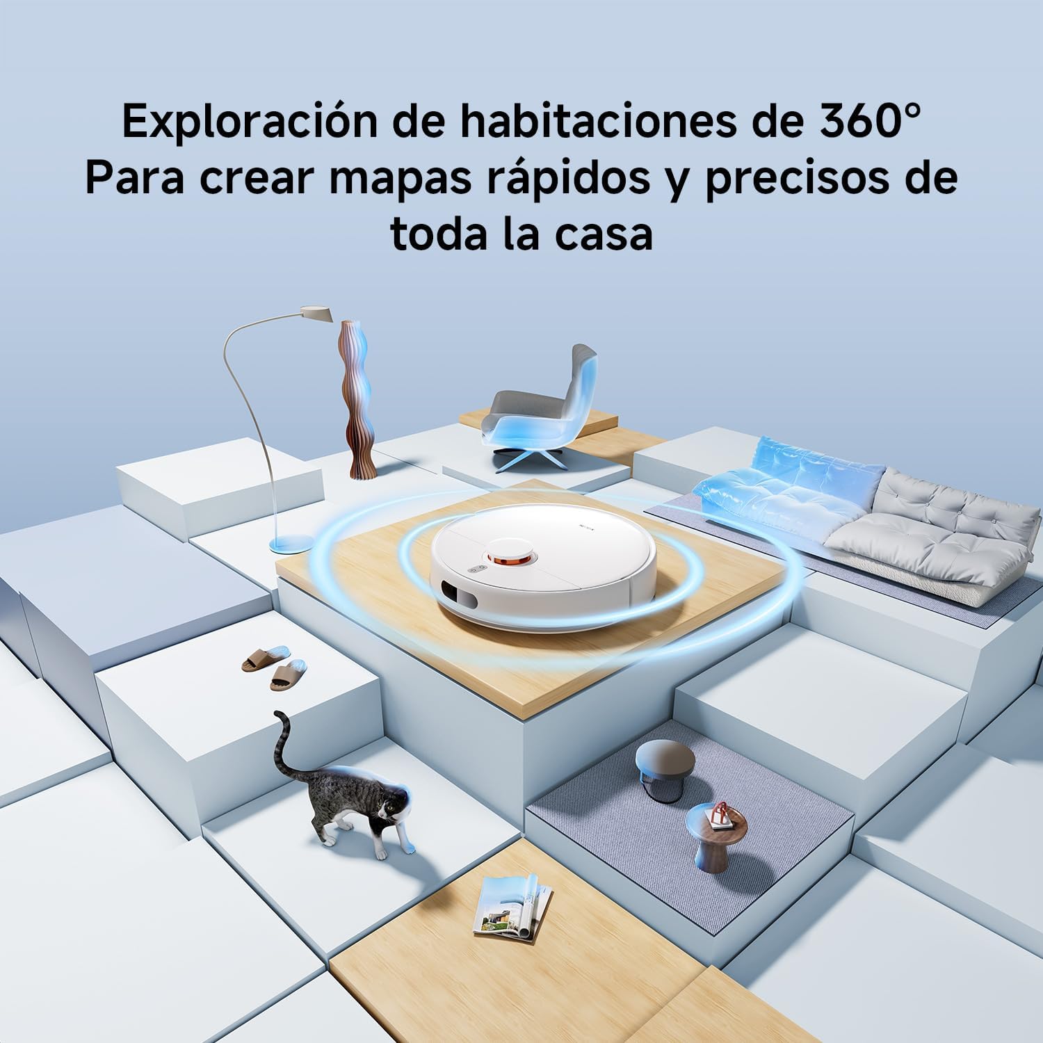 Robot Aspirador Xiaomi Robot Vacuum S40C/ Função de Esfregona/ Controlo por WiFi/ Branco - Imagem 6